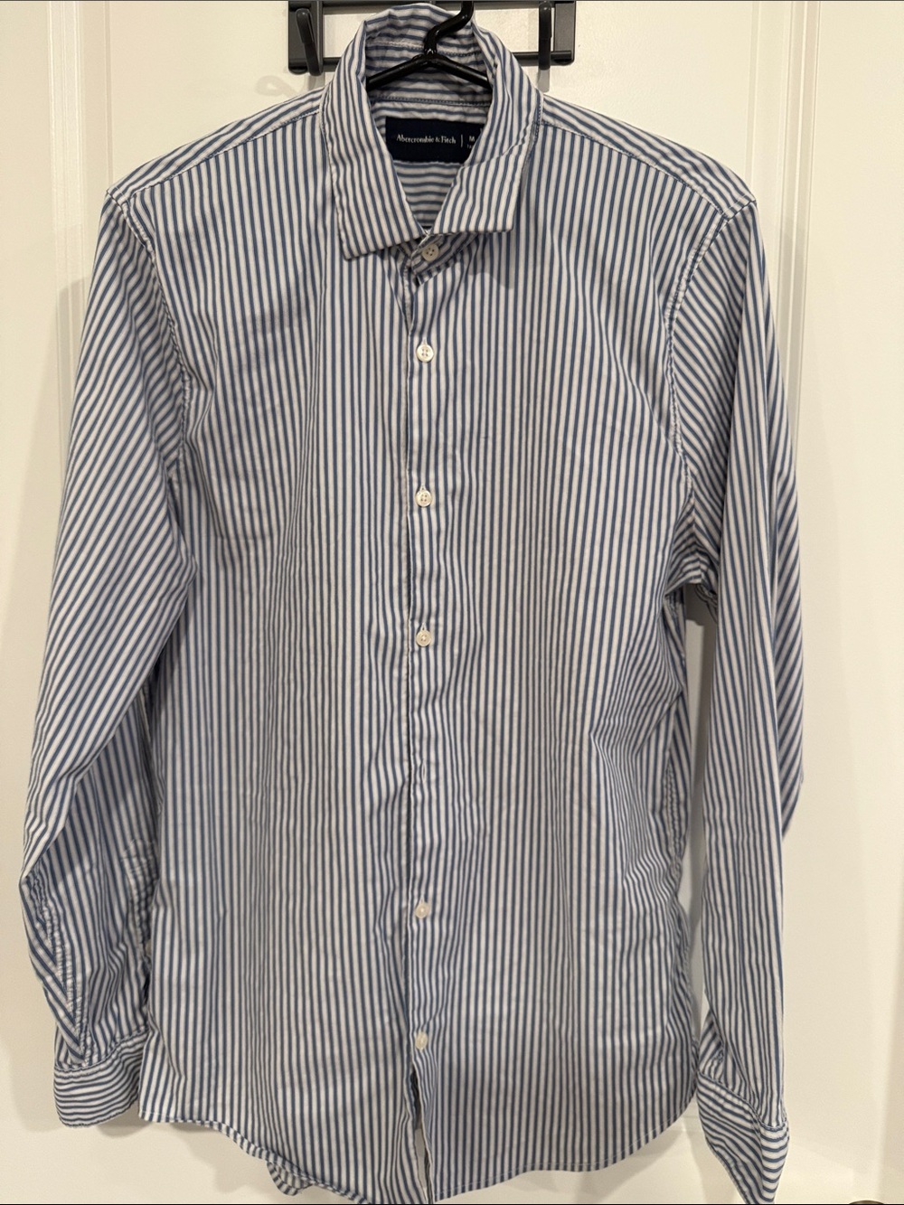Abercrombie & Fitch Blue and White Stripe Dress Shirt